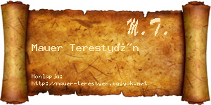 Mauer Terestyén névjegykártya